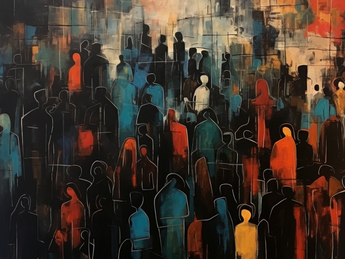 Crowd of people (abstract painting)